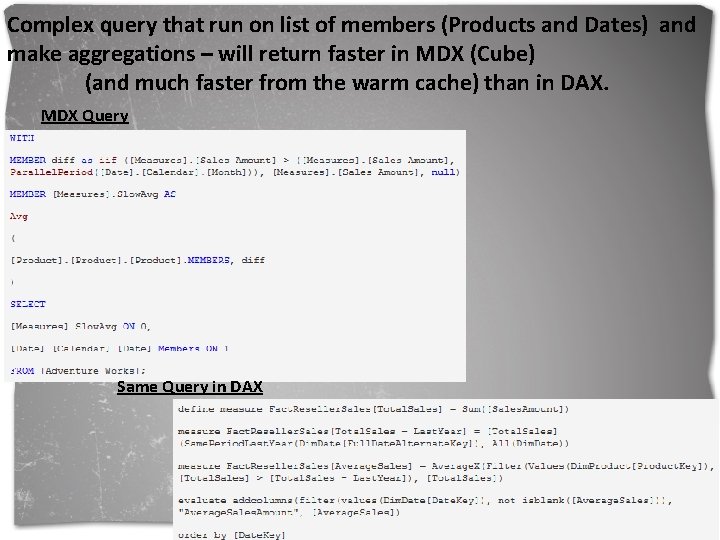 Complex query that run on list of members (Products and Dates) and make aggregations