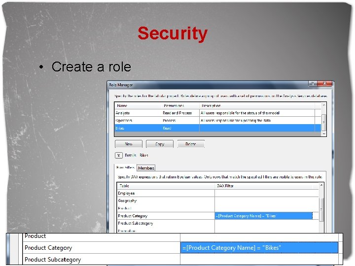 Security • Create a role 