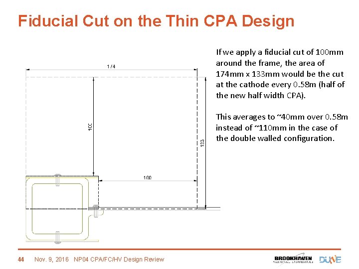 Fiducial Cut on the Thin CPA Design If we apply a fiducial cut of