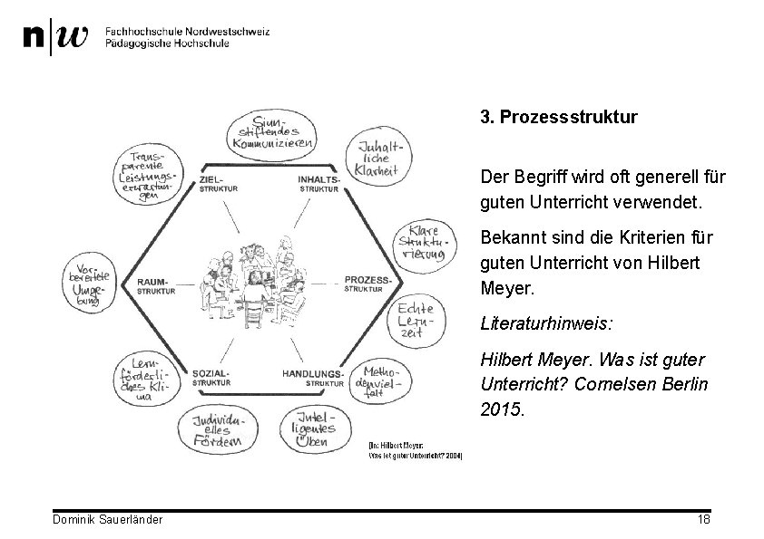 3. Prozessstruktur Der Begriff wird oft generell für guten Unterricht verwendet. Bekannt sind die