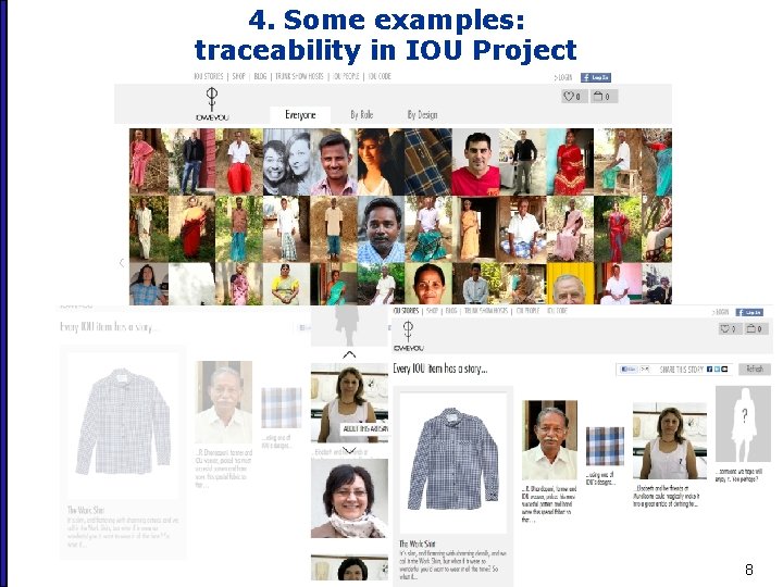 4. Some examples: traceability in IOU Project 8 