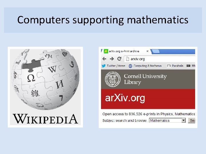 Computers supporting mathematics 