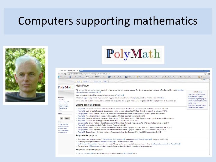 Computers supporting mathematics 