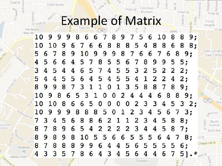 Example of Matrix 