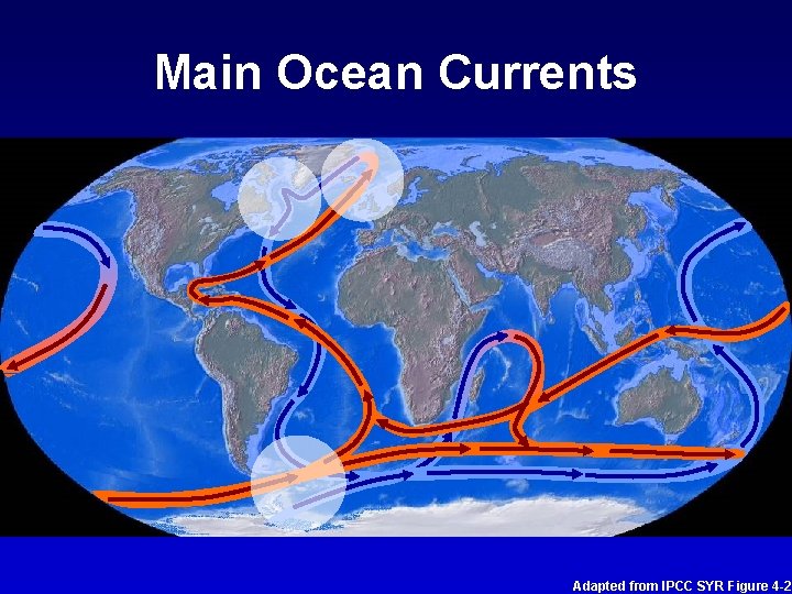 Main Ocean Currents Adapted from IPCC SYR Figure 4 -2 