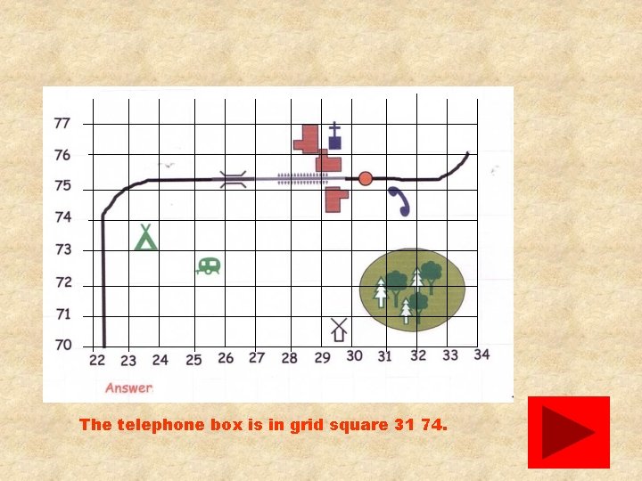 The telephone box is in grid square 31 74. 