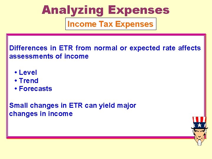 Analyzing Expenses Income Tax Expenses Differences in ETR from normal or expected rate affects