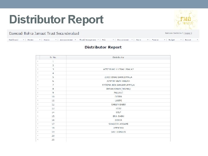 Distributor Report 