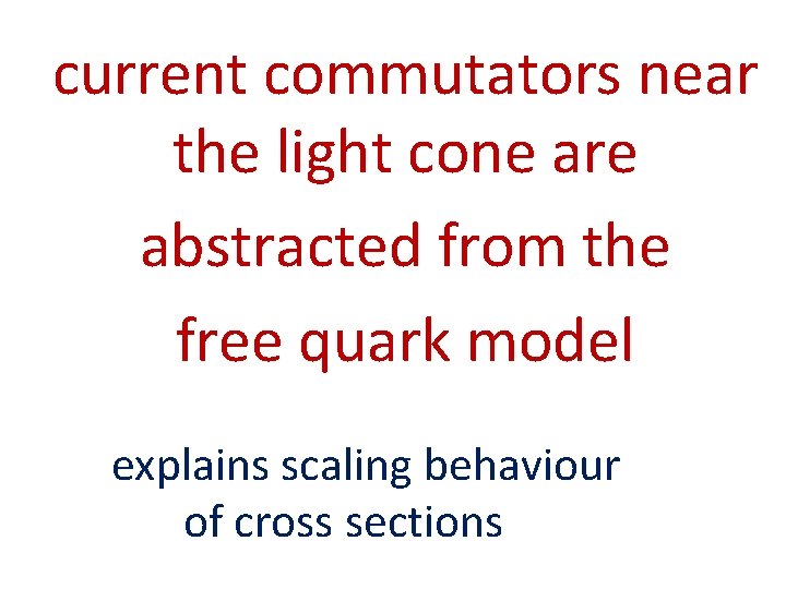 current commutators near the light cone are abstracted from the free quark model explains