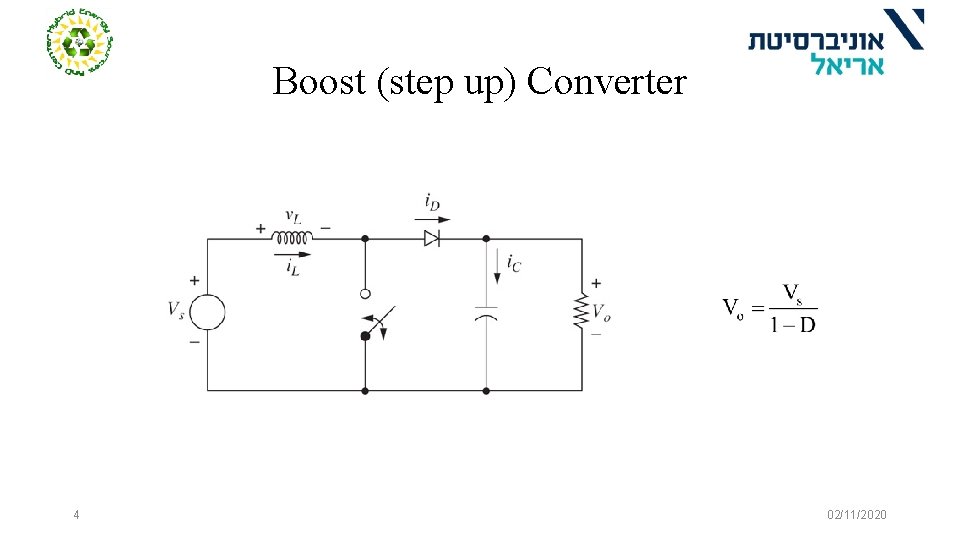Boost (step up) Converter 4 02/11/2020 
