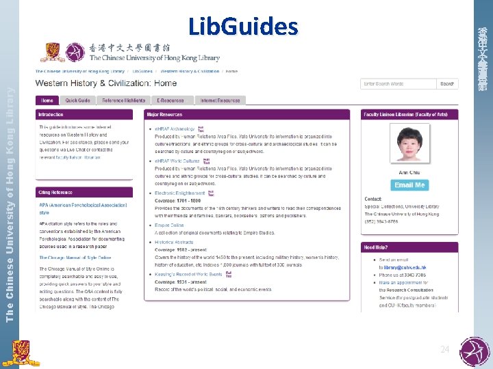The Chinese University of Hong Kong Library Lib. Guides 香 港 中 文 大