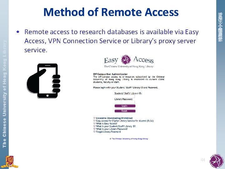 The Chinese University of Hong Kong Library Method of Remote Access 香 港 中