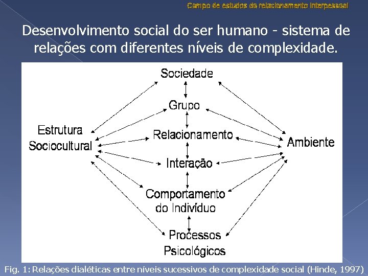 Campo de estudos do relacionamento interpessoal Desenvolvimento social do ser humano - sistema de