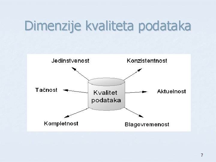 Dimenzije kvaliteta podataka 7 