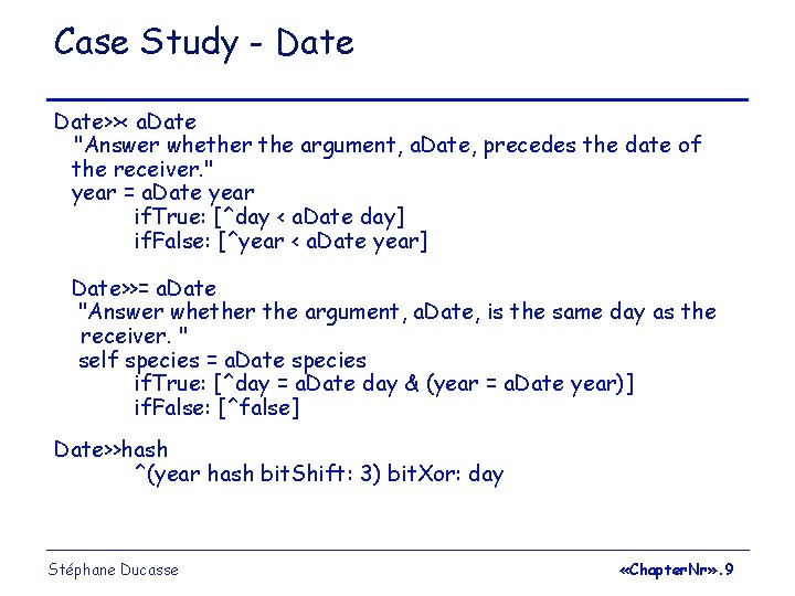 Case Study - Date>>< a. Date "Answer whether the argument, a. Date, precedes the
