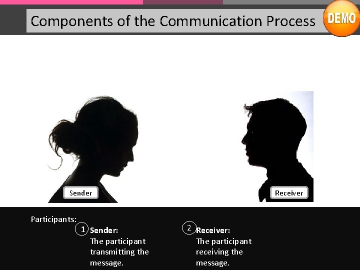 Components of the Communication Process Sender Participants: 1 Sender: The participant transmitting the message.