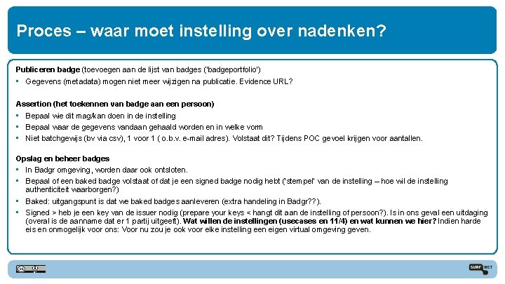 Proces – waar moet instelling over nadenken? Publiceren badge (toevoegen aan de lijst van