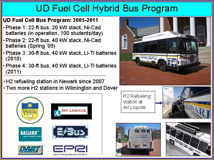 UD Fuel Cell Hybrid Bus Program UD Fuel Cell Bus Program: 2005 -2011 •