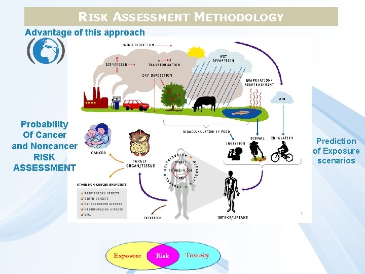 RISK ASSESSMENT METHODOLOGY Advantage of this approach Probability Of Cancer and Noncancer RISK ASSESSMENT