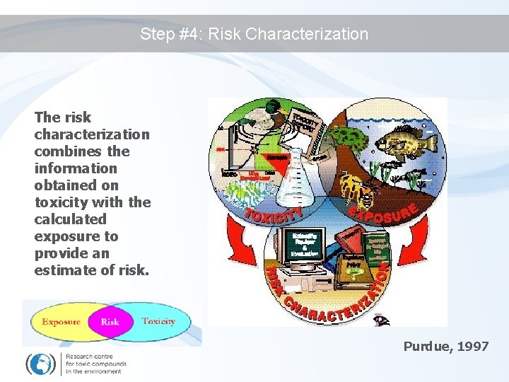 Step #4: Risk Characterization The risk characterization combines the information obtained on toxicity with