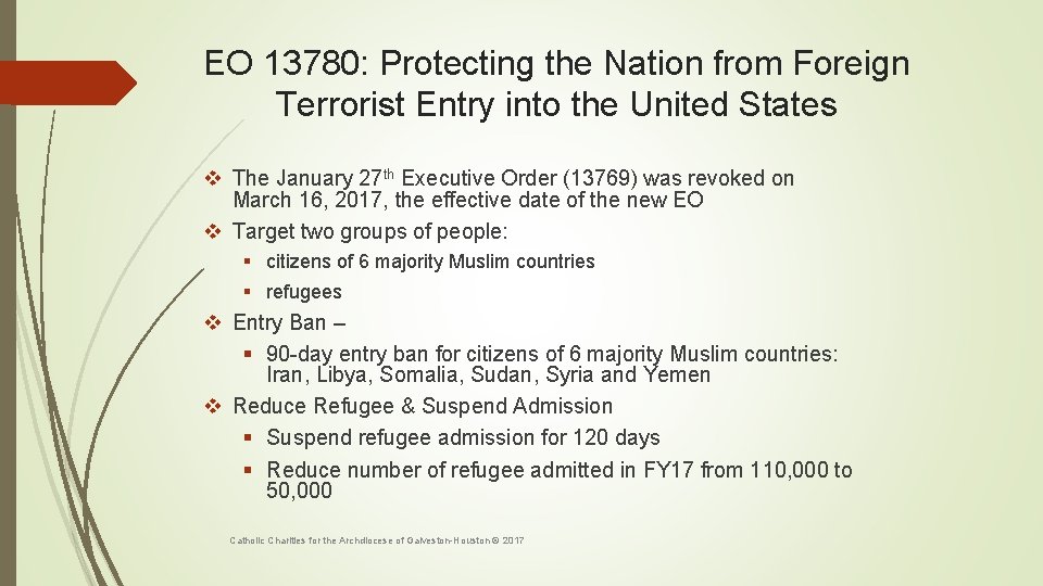 EO 13780: Protecting the Nation from Foreign Terrorist Entry into the United States v