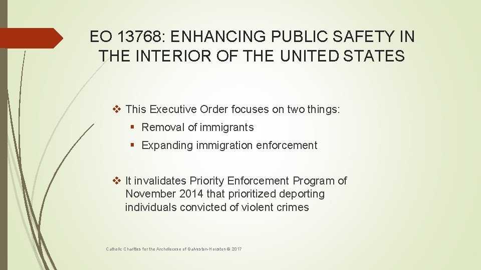 EO 13768: ENHANCING PUBLIC SAFETY IN THE INTERIOR OF THE UNITED STATES v This