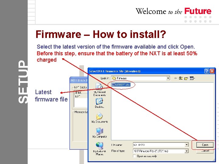 SETUP Firmware – How to install? Select the latest version of the firmware available