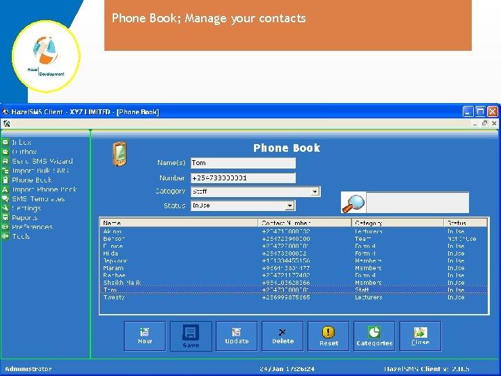Phone Book; Manage your contacts 