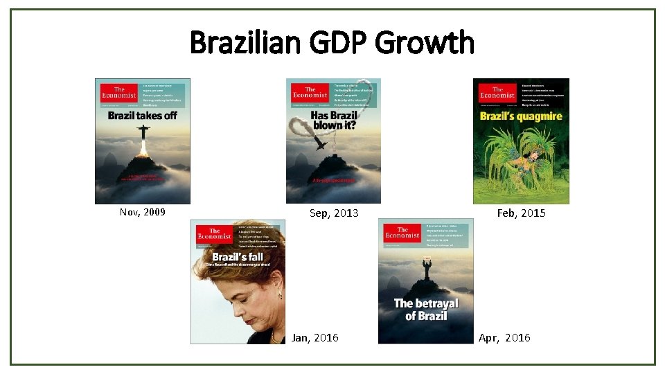 Brazilian GDP Growth Nov, 2009 Sep, 2013 Jan, 2016 Feb, 2015 Apr, 2016 