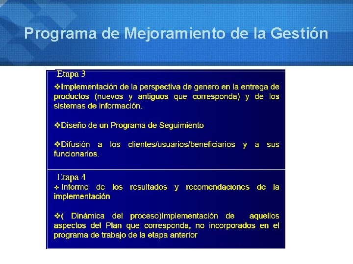 Programa de Mejoramiento de la Gestión 