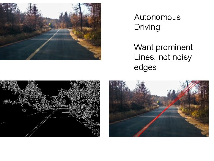 Autonomous Driving Want prominent Lines, not noisy edges 