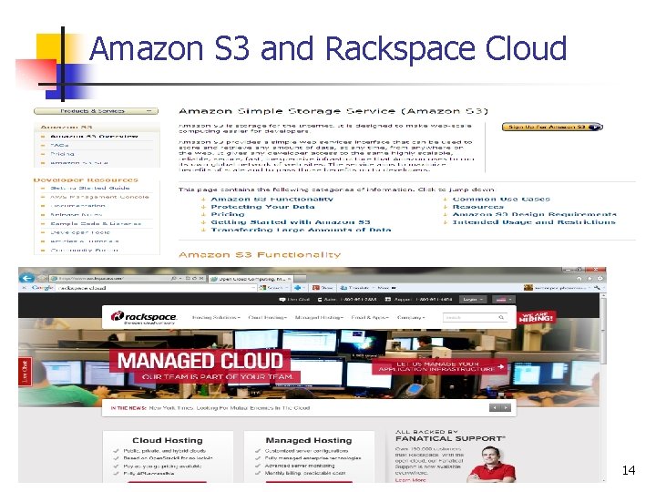 Amazon S 3 and Rackspace Cloud 14 