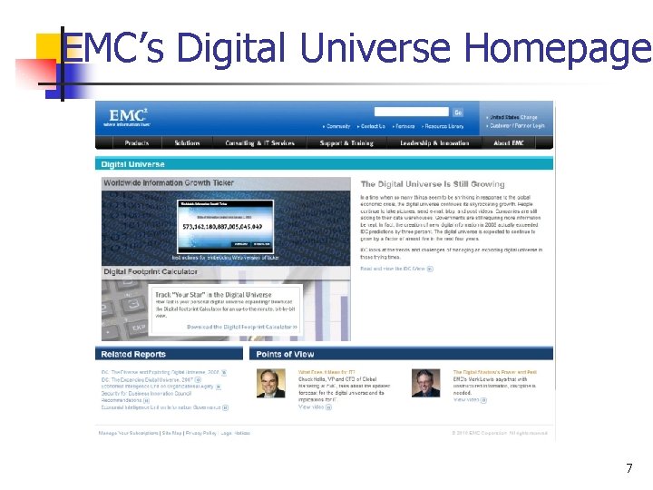 EMC’s Digital Universe Homepage 7 