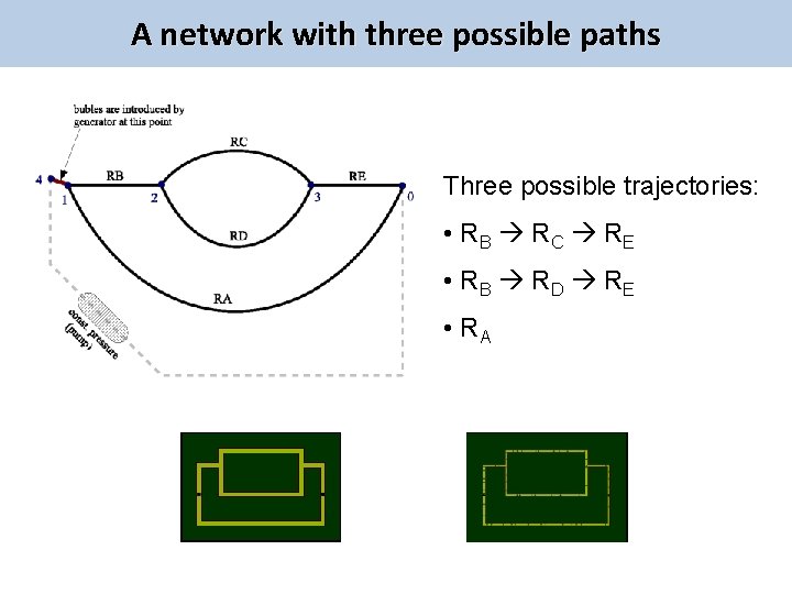 A network with three possible paths Three possible trajectories: • RB R C R