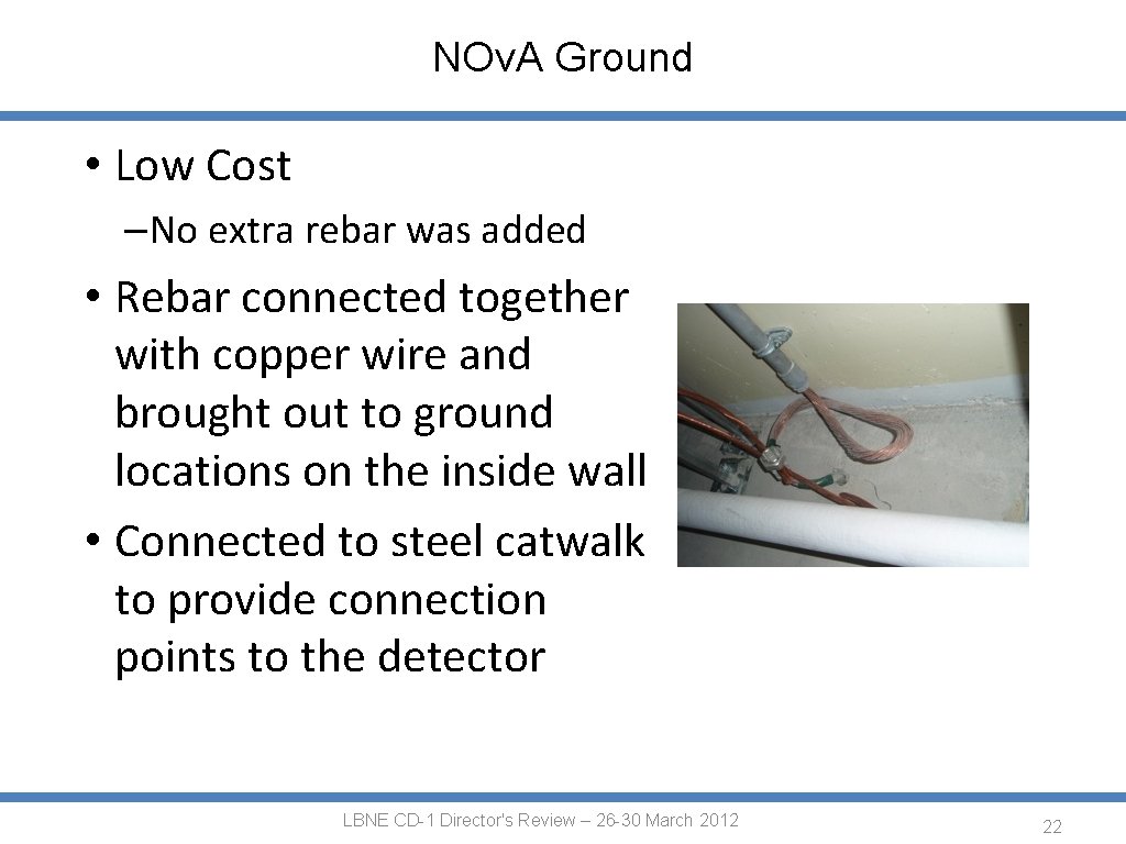 NOv. A Ground • Low Cost –No extra rebar was added • Rebar connected