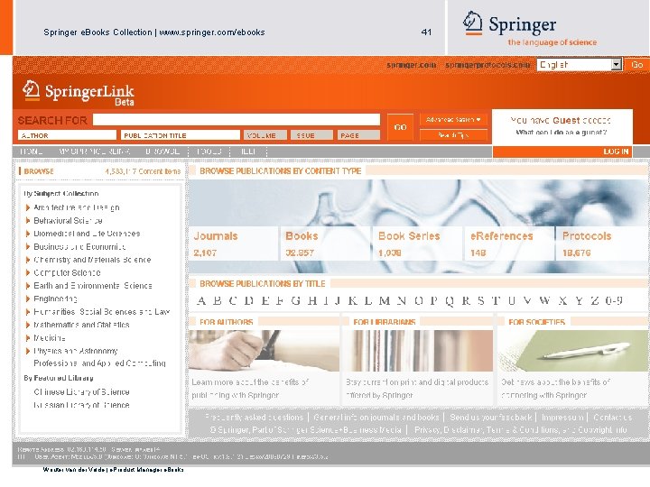 Springer e. Books Collection | www. springer. com/ebooks Wouter van der Velde | e.