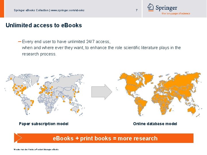 Springer e. Books Collection | www. springer. com/ebooks 7 Unlimited access to e. Books