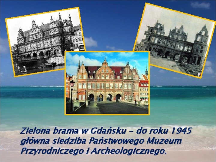 Zielona brama w Gdańsku - do roku 1945 główna siedziba Państwowego Muzeum Przyrodniczego i