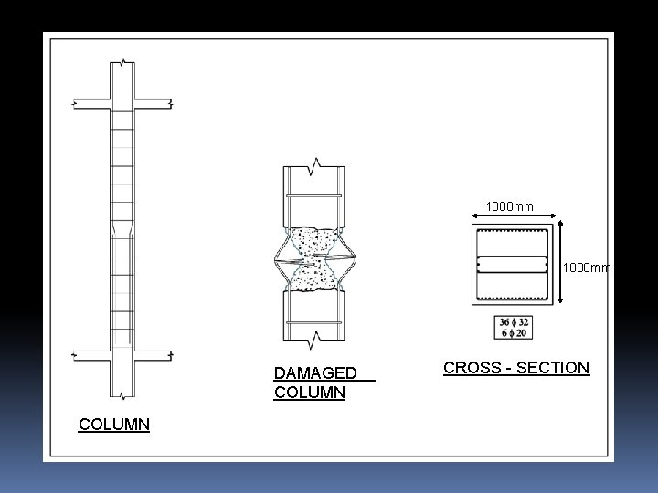 1000 mm DAMAGED COLUMN CROSS - SECTION 