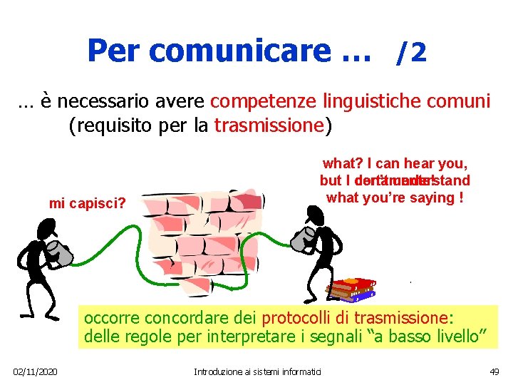 Per comunicare … /2 … è necessario avere competenze linguistiche comuni (requisito per la