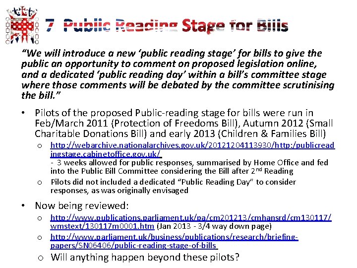 “We will introduce a new ‘public reading stage’ for bills to give the public