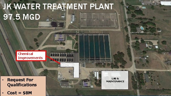 JK WATER TREATMENT PLANT 97. 5 MGD Chemical Improvements • Request For Qualifications •