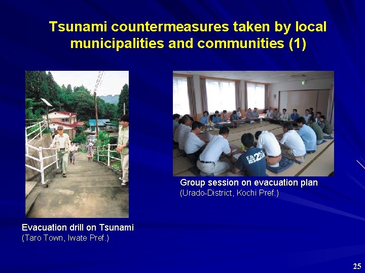 Tsunami countermeasures taken by local municipalities and communities (1) Group session on evacuation plan