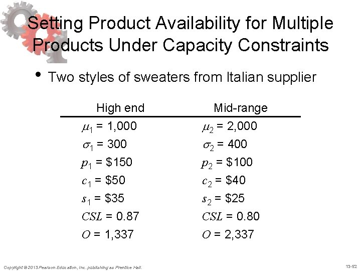 Setting Product Availability for Multiple Products Under Capacity Constraints • Two styles of sweaters Setting Product Availability for Multiple Products Under Capacity Constraints • Two styles of sweaters