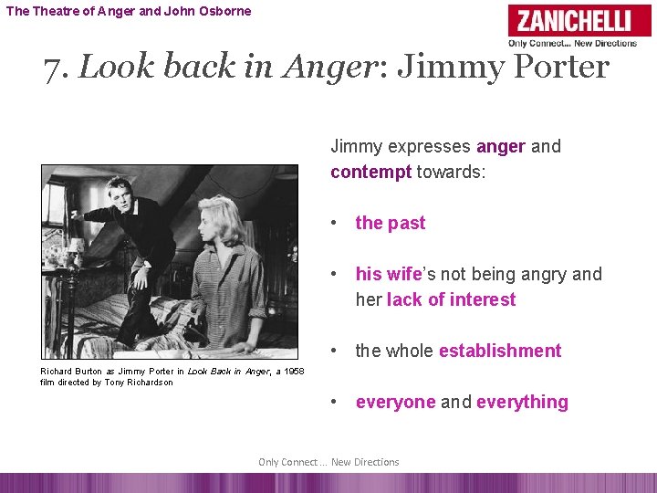 The Theatre of Anger and John Osborne 7. Look back in Anger: Jimmy Porter