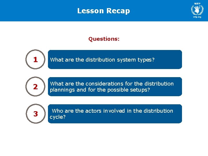 Lesson Recap Questions: 1 What are the distribution system types? 2 What are the