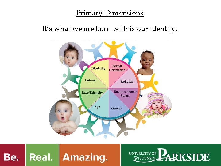 Primary Dimensions It’s what we are born with is our identity. 