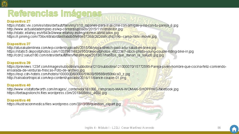 Referencias Imágenes Diapositiva 27 https: //static. vix. com/es/sites/default/files/imj/1/10_razones-para-ir-al-cine-con-amigas-y-no-con-tu-pareja_6. jpg http: //www. actualidadempleo. es/wp-content/uploads/2015/11/Vendedor. jpg