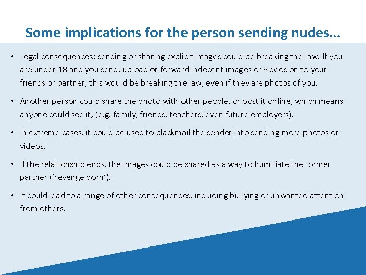 Session Three Sharing sexual images Learning objectives and