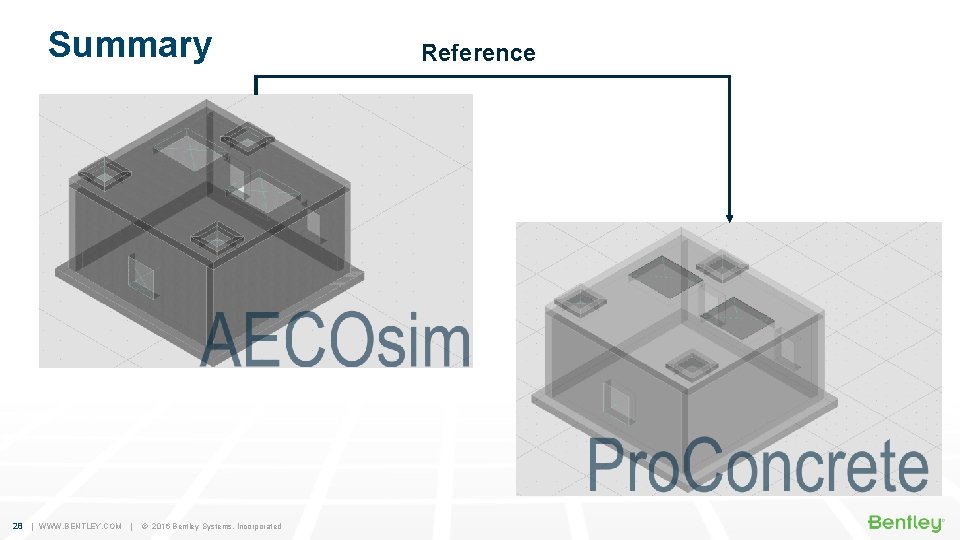 Summary 28 | WWW. BENTLEY. COM | © 2016 Bentley Systems, Incorporated Reference 